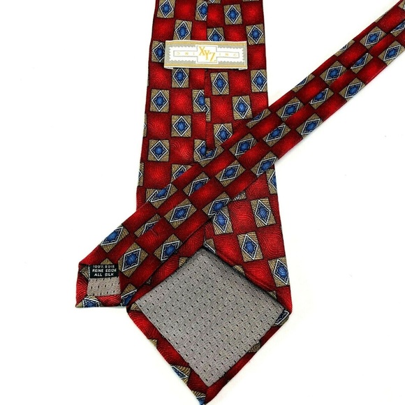 XYZ INC 100% Silk Men's Hand Made Necktie Tie - Picture 3 of 3